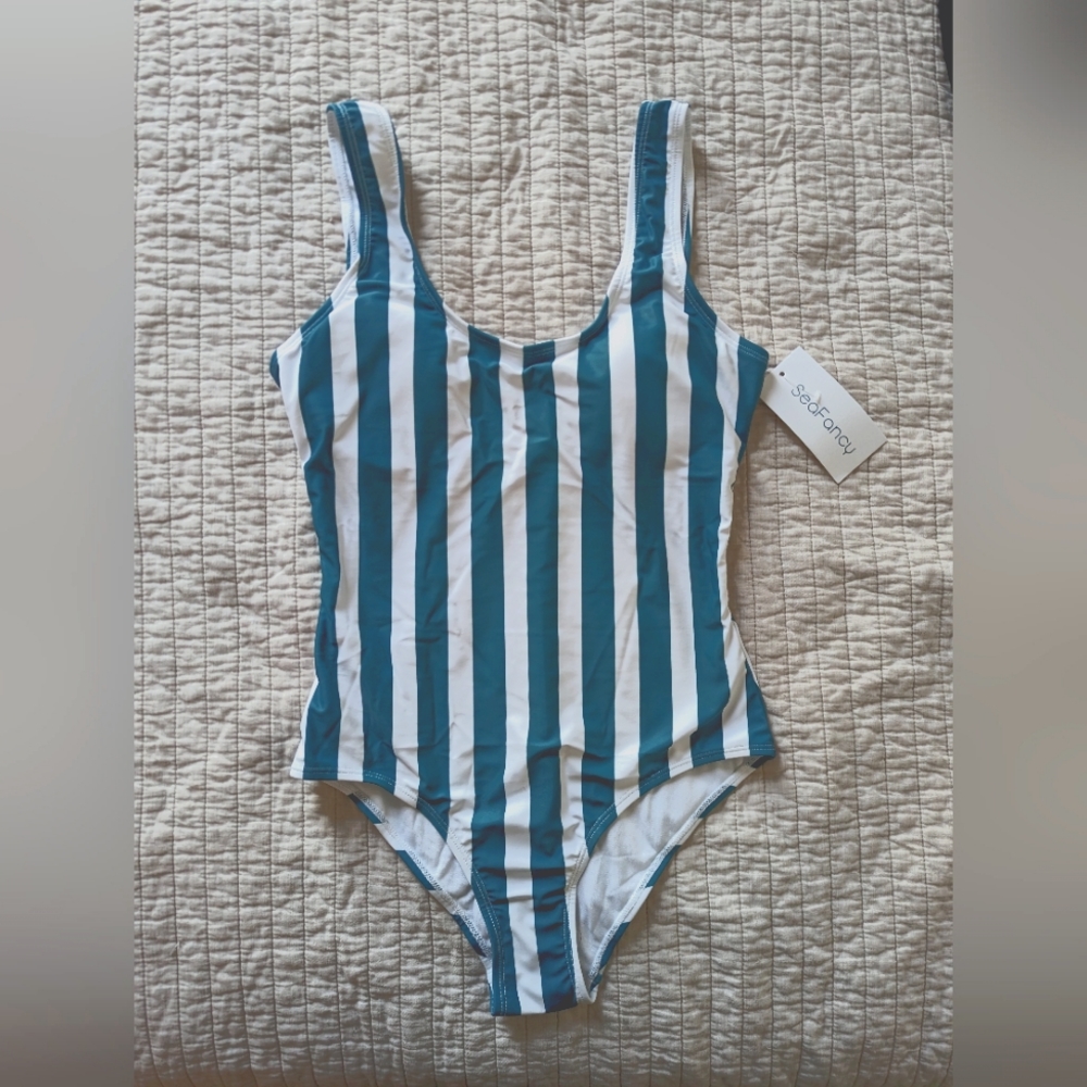 NWT Striped One Piece Swimsuit